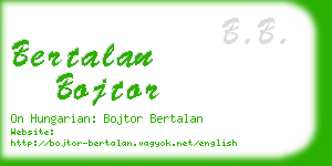 bertalan bojtor business card